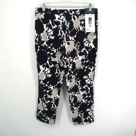Rafaella Womens  Stretch Capri Pants Size 12 Blue Gray White Comfort Fit NWT $58 - Picture 1 of 4